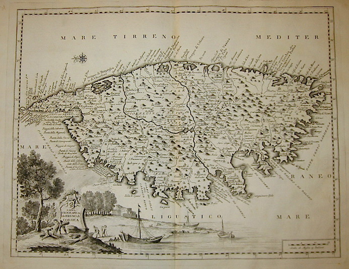 Albrizzi Giambattista (1698-1777) Carta geografica del Regno di Corsica 1750 Venezia 